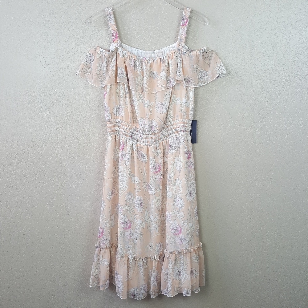 Tommy Hilfiger Cold Shoulder Floral Boho Dress 14 - Picture 2 of 8